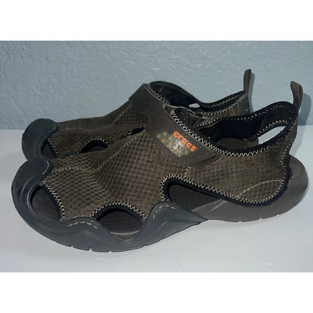 CROCS Brown Mesh Swiftwater Outdoor Hiking Men's Sandals Size 11